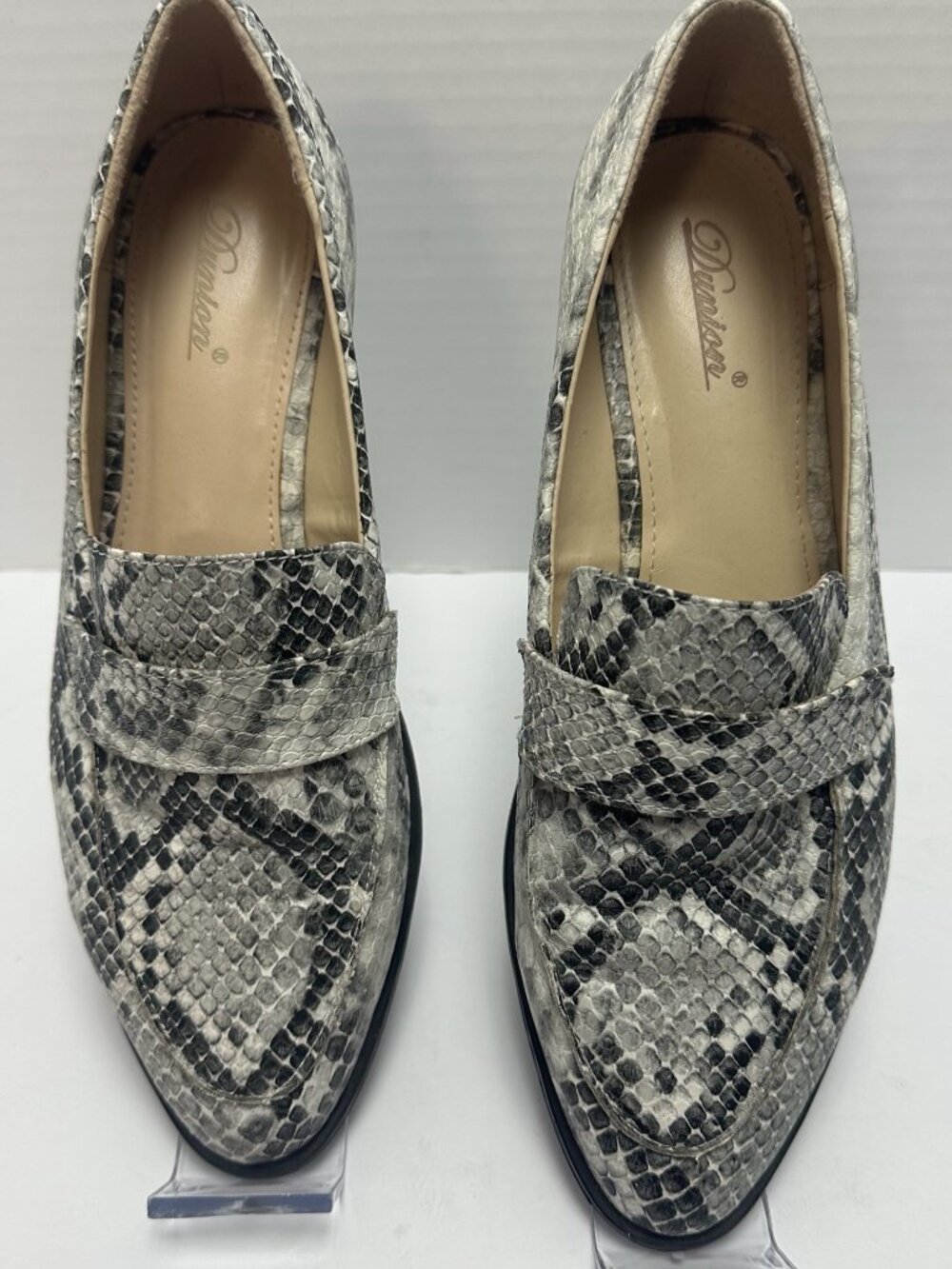 Dunion Women's Bartley Faux Snake Loafer Shoes 9.5